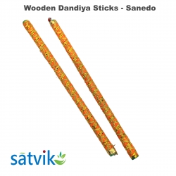Assorted Wooden Dandiya Sticks- Sanedo, 1 Pair of Sanedo Multi Color Wooden Dandiya Sticks for Navratri Festival/Dandiya